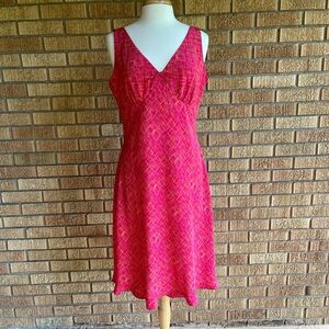 Vintage pink and orange patterned sleeveless dress